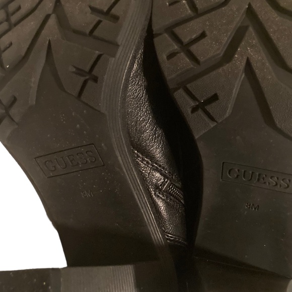Guess Black Finlay High Heel Combat Boots Size 8M - Picture 4 of 12
